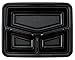 Green Direct 3 Compartment Food Storage Containers with Lids Microwavable Meal Prep Containers / Restaurant Containers Pack of 10