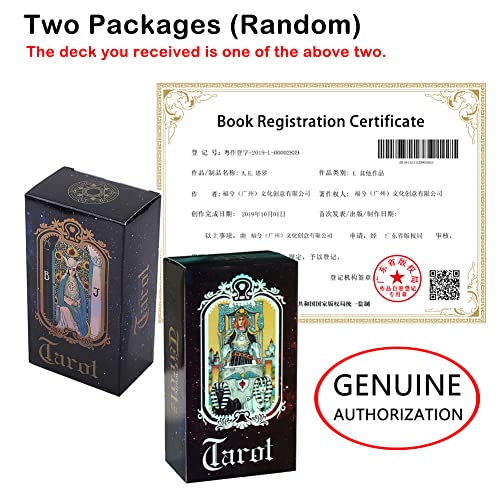 VOVOH Tarot Cards Holographic Tarot Deck, Tarot Cards for Beginners, 78 Classic Tarot Cards Surface Laser with Guidebook, Tarot Cards with Meanings on Them (English Edition)