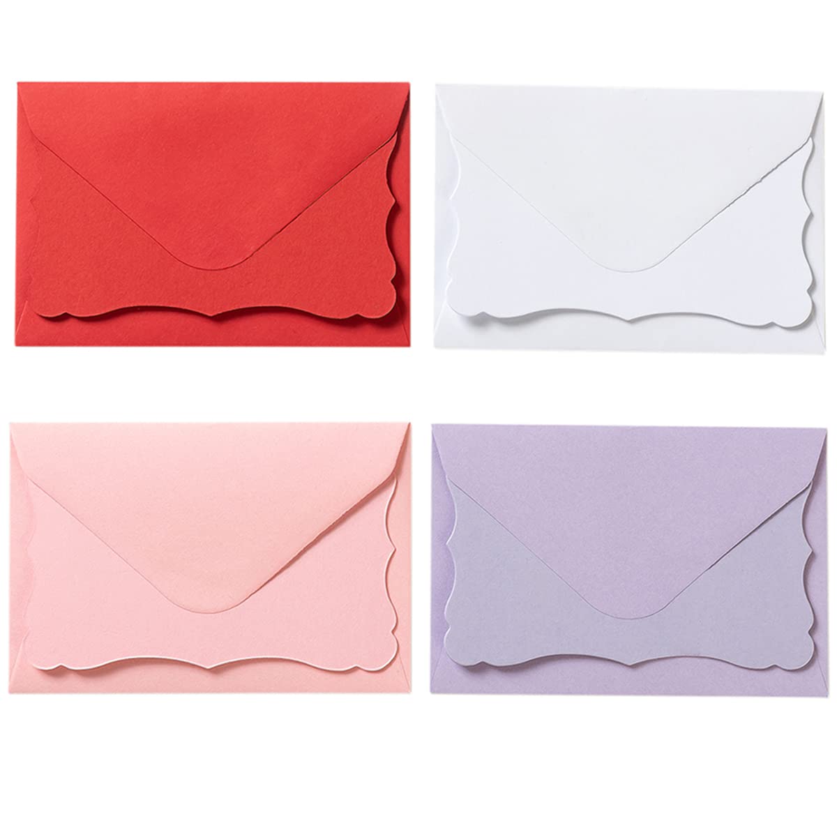 Photo 1 of 100 Pack Mini Envelopes with Colorful Blank Note Cards Small Self-Adhesive Envelopes Small Business Card Envelopes(4 x 2.7 Inches) (Pink Purple Red White)