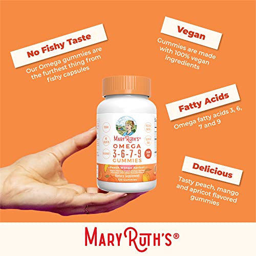Vegan Omega 3 6 7 9 Gummies by MaryRuth's Up to 4 Month Supply