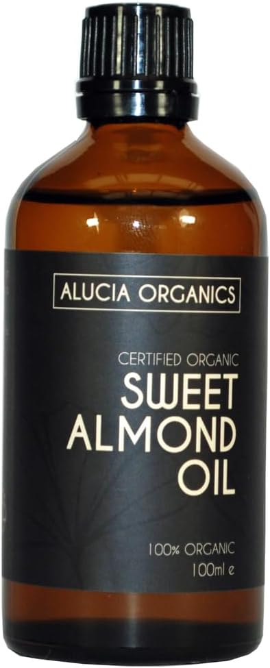 Alucia Organics Certified Organic Sweet Almond Oil 100ml Pure Cold-Pressed
