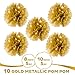 10pc Gold Tissue Paper pom poms Flower Ball Decorations kit – Size 8 10 Inch
