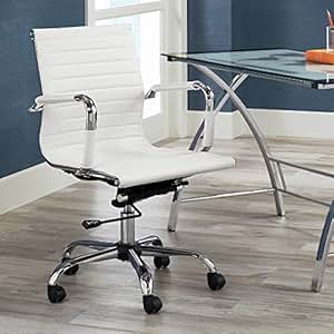 Amazon.com: Studio 55D Serge White Low Back Swivel Office ...