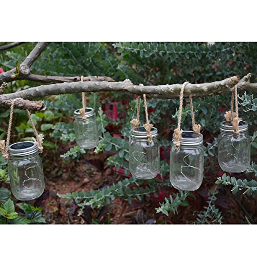 Homeleo 6Pack Burlap Wire Hangers Stainless Steel Handles for Mason Jar