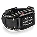 Leotop Compatible with Apple Watch Band 49mm 46mm 45mm 44mm 42mm(Series 3 2 1),Genuine Leather Bracelet Wrist Strap Compatible Apple Watch Ultra1/2 Series 10/9/8/7/6/5/4/3/2/1/SE/SE 2 (Cuff Black)