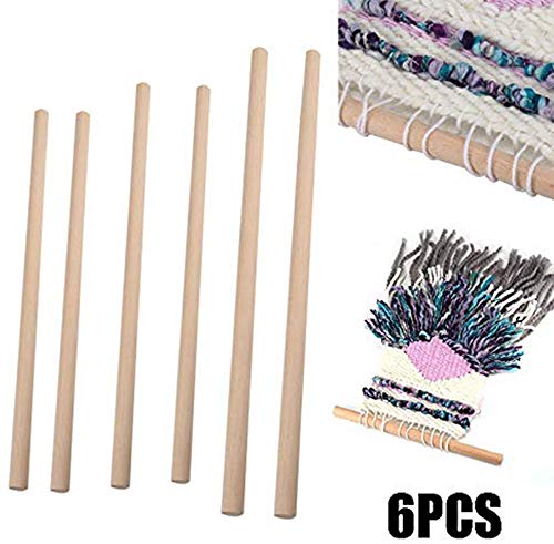 COPYLOVE 6Pcs/Set Wood Weaving Sticks, Simple Stick Weaving Weaving Sticks Weaving Shuttles Craft Supplies for Tapestry Carpet Weave Beginners Tools and Supplies