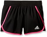 adidas Big Girls Knit Short 3 Inseam, Black/Shock Pink, Medium