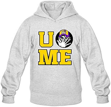 MeiLee Men's WWE John Cena U Cant See Me Logo Customized 100% Cotton Hoodie Ash XL