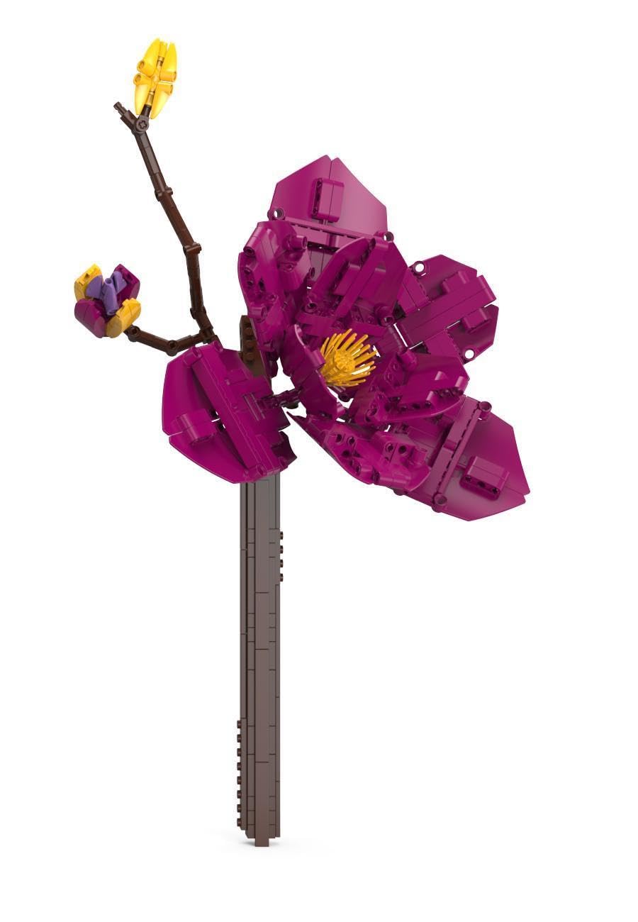 BlueBrixx Pro 108362 – Purple Magnolia made of interlocking bricks with 407 components