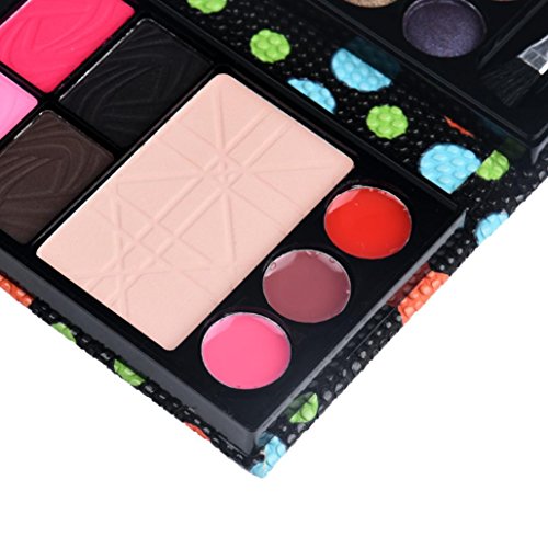 Single baked Palette Matte and Shimmer professional eyeshadow+ makeup brush Cosmetics set, 26 Colors Eye Shadow Makeup Palette Cosmetic Eyeshadow Blush Lip Gloss Powder Cosmetic Bag (Black)
