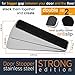 Decorative Door Stopper Wedge Stop - 2 pcs Premium Stainless Steel Premium Ruber - 2pcs Gift Finger Pinch Guard - Professional Set 4 in Pack - Original Heavy Duty Door Stops