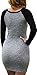 Women's Color Block Long Sleeve Bodycon Tshirt Dress