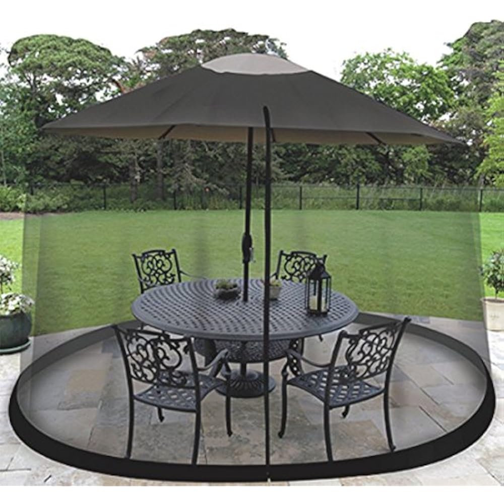 9 39 Patio Umbrella Outdoor Table Bug Screen Mesh Black Mosquito