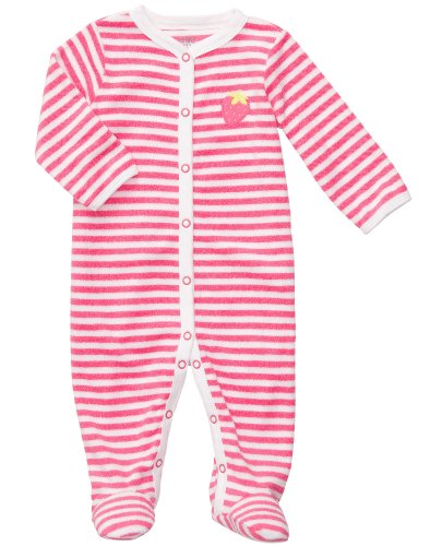 Carters Strawberry Stripe Snap Up Sleep & Play PINK 3 Mo