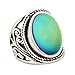 MOJO JEWELRY Mood Ring Changing Color for Adults Antique Sterling Silver Vintage Statement Rings Women RS019