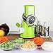 Ogori Vegetable Mandoline Chopper, 3-Blades Manual Vegetable Slicer,Efficient and Fast Vegetable Fruit Cutter Cheese Shredder, Speedy Rotary Drum Grater Slicer with Strong-Hold Suction Cup(Green)