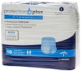 Medline Protection Plus Classic Protective Underwear, Large, 18 Count (Pack of 4)