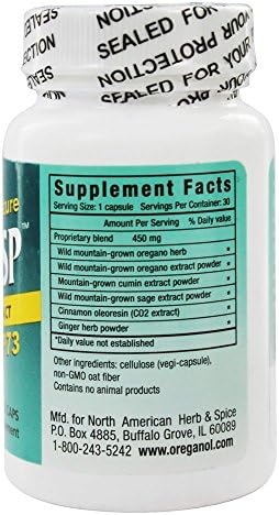 OregaRESP with Oregano, Cumin, Sage & Cinnamon - 450 MG (30 Vegetable Capsules)