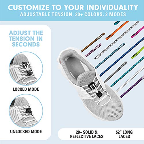 Xpand Quick Release RoundLacing No Tie Shoelaces System with Elastic