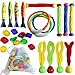 ToyerBee Diving Toys, 29 Pack Pool Toys with Organizer for Kids/Toddlers, Underwater Diving Rings(4 Pcs), Toypedo Bandits(4 Pcs), Diving Sticks(4 Pcs), Diving Toy Balls(4 Pcs) with Underwater Treasure