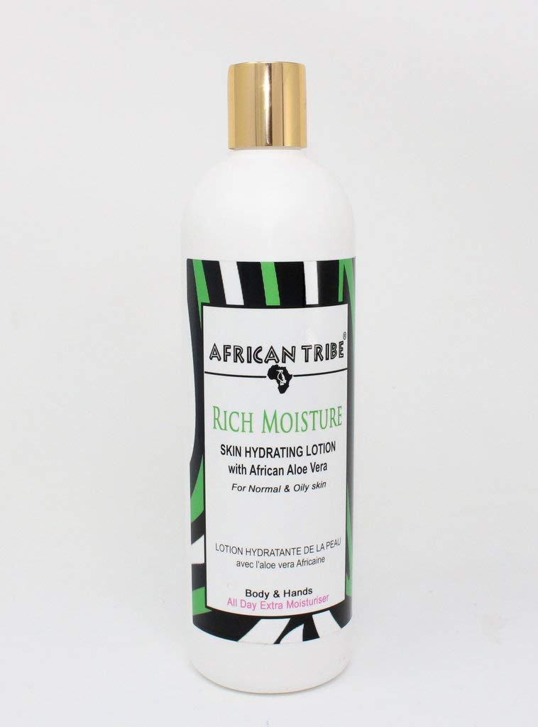 African Tribe RICH MOISTURE Skin Hydrating Hand & Body Lotion 400ml with African Aloe Vera - For Normal & Oily Skin