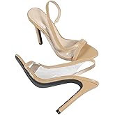 Clear Heels for Women Sexy Slingback Stilettos Heeled Sandals Open Toe High Heels Pumps Wedding Bride Party Prom Dress Shoes