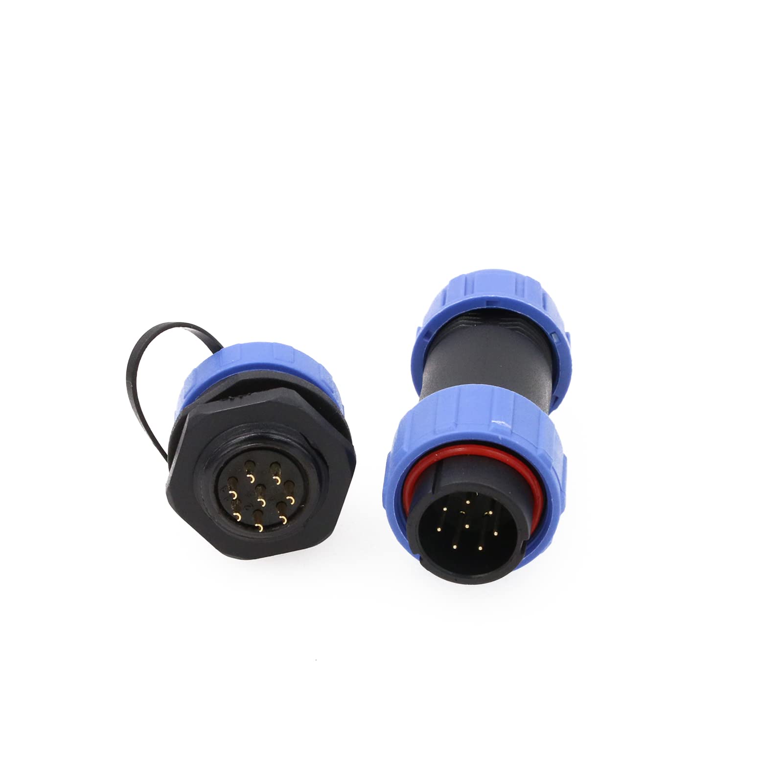 ZBLZGP SP21 8 Pin Panel Mount Circular Aviation Connector Plastic Waterproof Industrial IP68 Back Nut Welding Connector for Electric LED Lighting