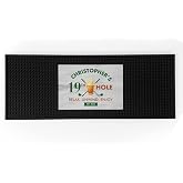 19th Hole Personalized Bar Mat, 7" x 19", Slotted Surface with Customized Design