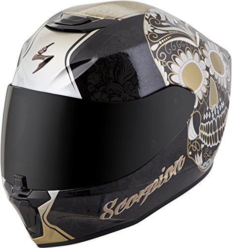 Scorpion Unisex-Adult Full-face-Helmet-Style Sugarskull (Black/Gold, Large)