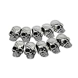 30pcs Silver One-eyed Pirates Skull Spacer Beads Great DIY Accessories for Necklace, Bracelets and Earrings Making, 550 Paracord Bracelets, Lanyards