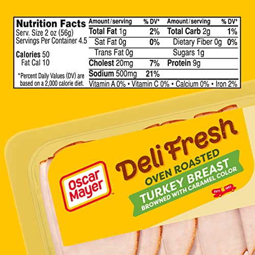 Oscar Mayer Deli Fresh Oven Roasted Turkey Breast, for a Low Carb