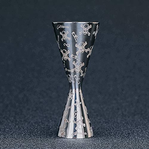 JJZXD Cocktail-Shaker-Bar-Set: gewichtete Shakers, Cocktailsieb, Schädel-Jeigger, Löffel – Bild 5