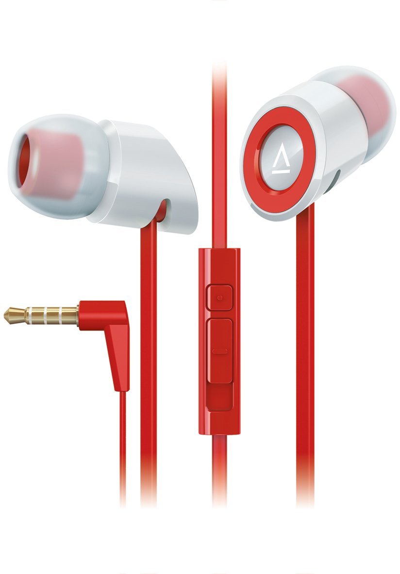 Creative HITZ MA350 Noise-isolating in-ear Headset with in-line Remote and Microphone - Red/White