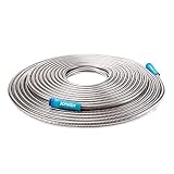 Aqua Joe AJSGH100 1/2" Heavy-Duty Spiral Constructed Stainless Steel Garden Hose, 100 Foot