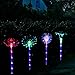 YUNLIGHTS 4pcs Solar Garden Lights Outdoor Garden Stake Lights Multi-color Changing LED Solar Lights with Purple LED Light Stake for Garden Patio Backyard Decoration (Lotus,Dandelion,Lily,Sunflower)