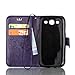 Samsung Galaxy S3 Case, Bonice 3 in 1 Accessory PU Leather Magnetic Snap Wallet Case with [Card Slots] [Hand Strip] Premium Cover + Stylus Pen + Diamond Rhinestone Butterfly Antidust Plug, Purple