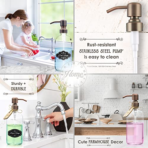 Bathroom Countertop Soap Dispensers Boston Round Glass Bottle, Rust