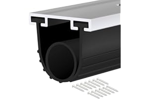 PAPILLON Heavy-Duty Universal Garage Door Bottom Seal, U & O Ring Design with Pre-drilled Aluminum Track Retainer Base Kit & Stoppers (10FT)