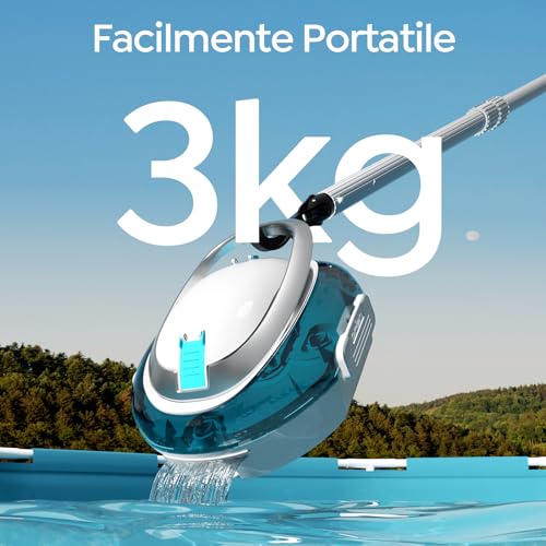 BRINBO S2 Robot Piscina, Aspirapolvere Senza Fili Ricaricabile, Doppia Filtrazione e Doppio Motore, 90min Funzionamento, 2,5H Ricarica Rapida, Parcheggio Automatico(Azul perlado Blanco)