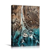 Canvas Wall Art Liquid Abstract Colorful Decorative Elements Mixed Media Multicolor Swirly - 12x18 inches