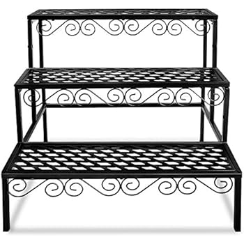 Amazon.com : Panacea Products Gothic 3-Tier Nesting Plant Stand, Black : Garden Plant Stands 