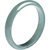 BJIMIDTI Natural Jade Ring for Women (Size 6-11) - Light Green Jade Stone Skinny Band Ring - Simple Gemstone Jewelry Gift
