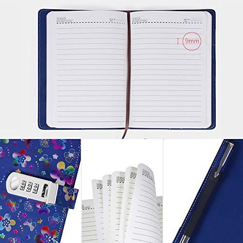 PU Leather Diary with Lock, A5 Size Diary with Combination Lock Digital