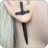 LKingel Gothic Sword Pirate Earrings for Women Punk Sword Stud Earrings Vintage Crystal Swords Earring Charm Witch Earring Halloween Pirate Costume Jewelry