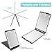 Tobbiheim Makeup Compact Mirror with 8 Dimmable Led Lights, Travel Compact Mirror for Purse with Touch Switch, Portable Folding Cosmetic Mirror Adjustable Brightness Magnification Mirror