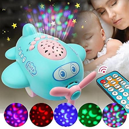 Jiada New Born Remote Controlled Air Craft Baby Sleep Projector Learning Musical Toy