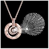 Firsteel Mother's Day Necklace 100 Languages I Love You Necklace Loving Memory Collarbone Jewelry for Women