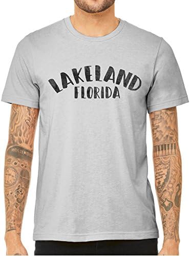 Austin Ink Apparel City of Lakeland Florida Short Sleeve Triblend Unisex T-Shirt (Silver Ash, XX-Large)