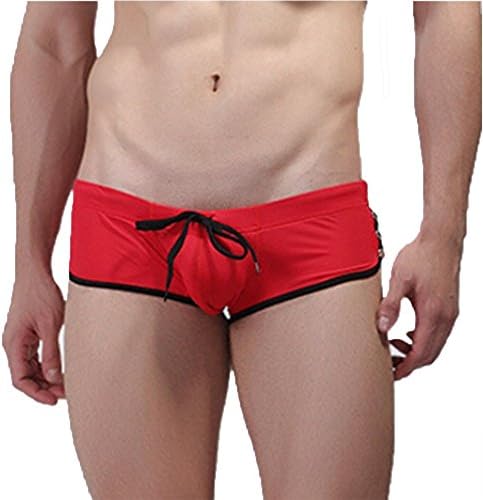 Men's Summer Fashion Swimwear Swimming Trunks Underwear (Red Size M)