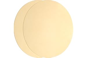 uxcell 2Pcs Brass Round Plate, 0.02"(0.5mm) Thick 2.4"(60mm) Dia H62 Brass Round Disc Blank Round Metal Sheet Copper Circle Disc for Metal Stamping DIY Crafts
